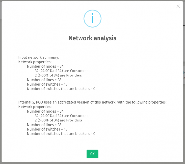 Screenshot of the PGO web app network analysis